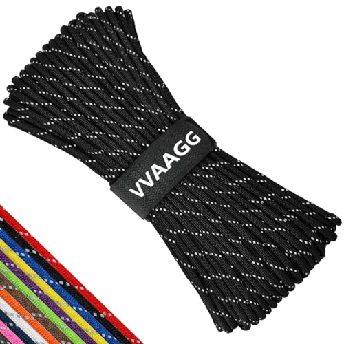 VVAAGG Reflective Paracord Rope 100FT, 7 Strand Nylon para Cord Lanyard Utility 550 Parachute Cord...