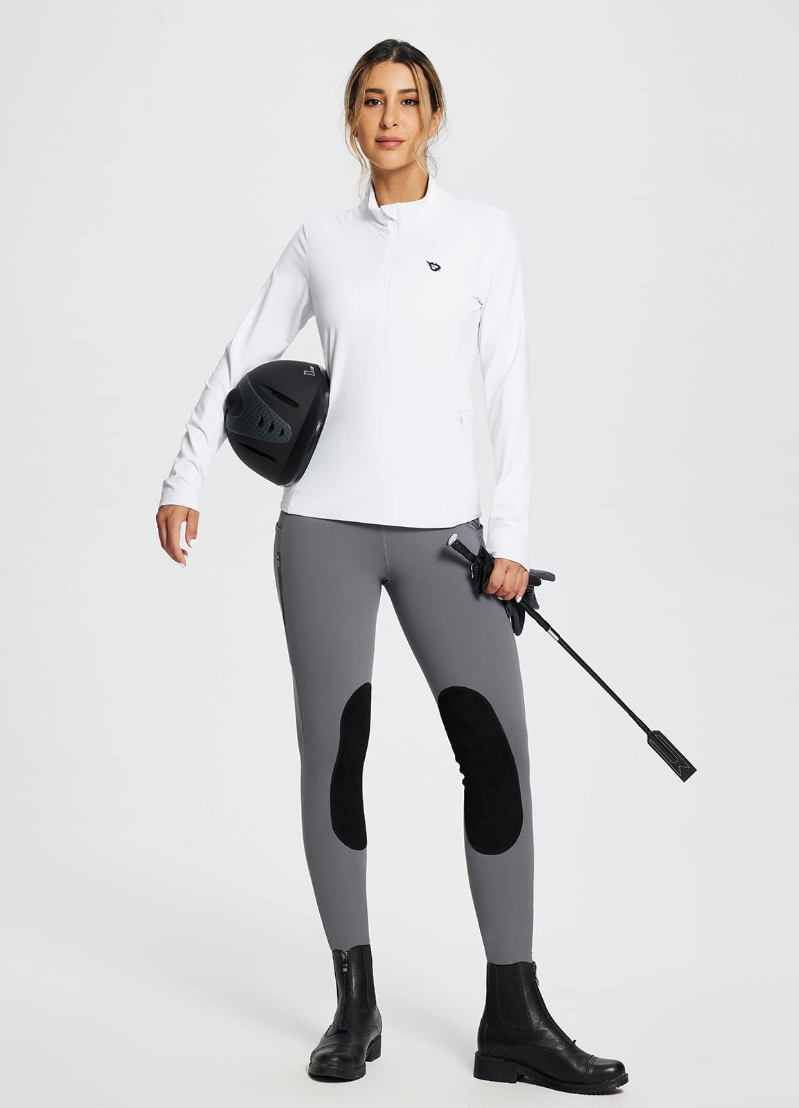 baleaf Pantalones de equitación para Mujer, de Invierno, con Ribete en Las Rodillas, Resistentes al Agua, con Forro para teléfono móvil, para Mujeres y niñas