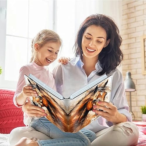 Image of Horse Photo Album 4x6 120 Pockets Photos with Strong Elastic Band, Small Mini Albums Sheet Protector Folder for Photos, Album for Family Wedding Baby Women Men Vacation Gift