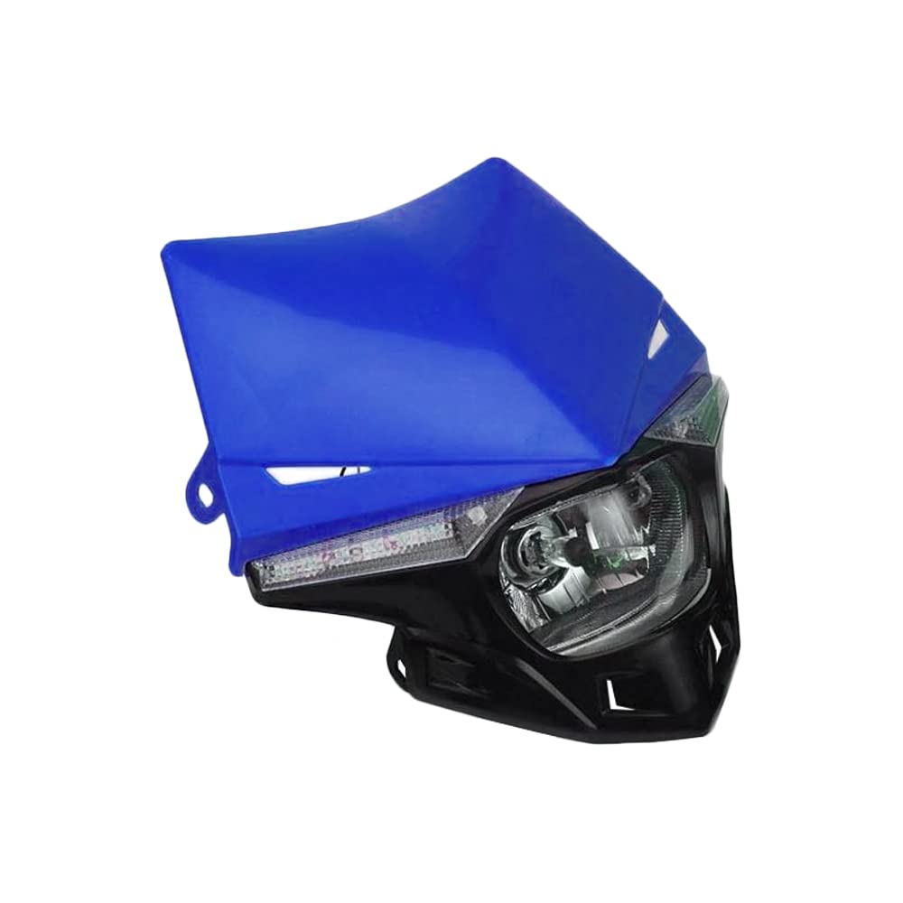 Mascherina per carenatura, luce di marcia diurna, faro anteriore per moto MASO (rosso), indicatore di direzione a LED, lampadina H4 UniVe-rs&al, adatta per motocross KX KXF CR CRF