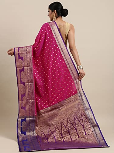 Image of Panzora Women's Banarasi Silk Saree With Unstitched Blouse Piece