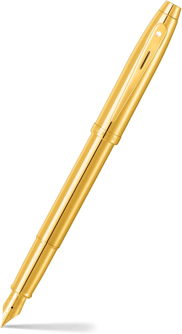 Sheaffer 100 9372 Glossy PVD Gold Fountain Pen With PVD
