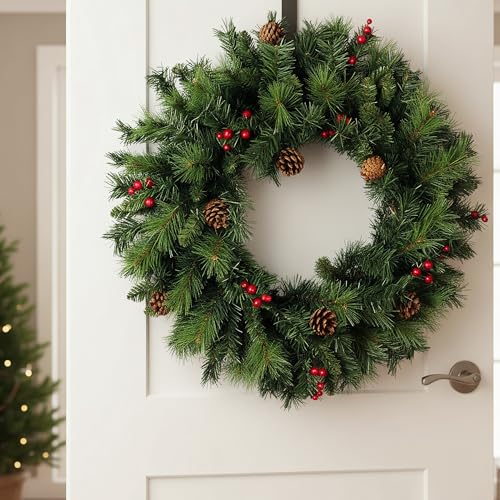 Künstlicher Weihnachtskranz 60 cm – Realistische Tannenzweige mit...