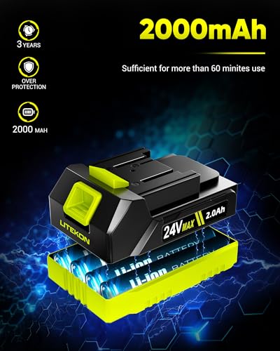 Image of Electric Spin Scrubber with 3+ Hour Long Lasting Battery, 1000W /1200RPM High Power Cordless Clean Brush with 50IN Adjustable Long Handle, 4 Replacement Head for Bath /Tub /Tile /Floor, RyobiGreen