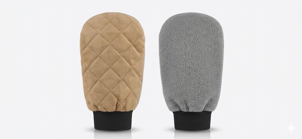 Blessing Premium Exfoliating Mitts, Deep Cleansing Body Scrubber Gloves