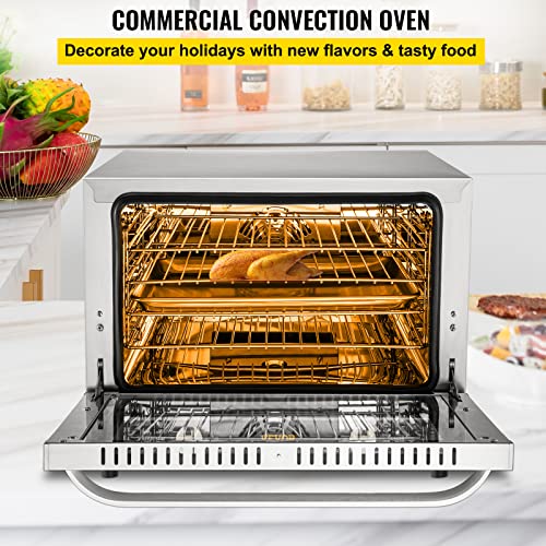 VEVOR Elektrische Tafeloven 66L/60Qt Kleine Oven 1800W 4-laags Mini Elektrische Oven met Glazen Deur Aan de Voorkant, Elektrische Tafel Top Convectie Oven met Dienbladen Draadrekken Cliphandschoenen - Afbeelding 3