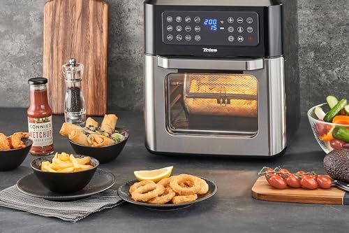 Trisa Heißluftfritteuse 12L "Crisp Master", Rotierender Frittierkorb, Airfryer mit Rotisserie, Grillen, Backen, Rösten, Dehydrieren, Aufwärmen, Touch-Display, 50-200°C, Spülmaschinenfest – Bild 8