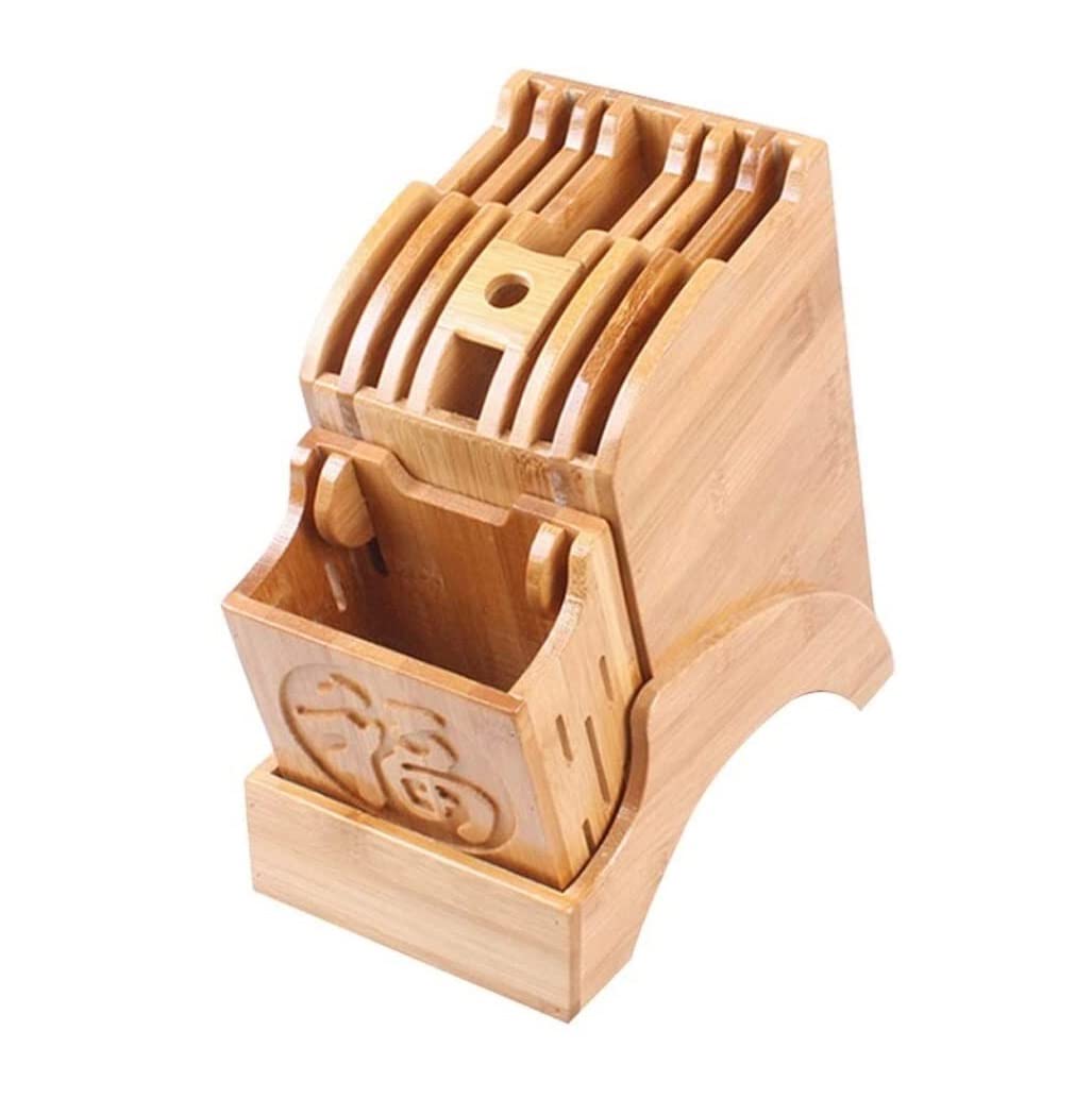 Bloque Cuchillos Cocina Soporte for Cuchillos De Cocina, Estante De Almacenamiento De Cuchillos De Chef De Madera, Bloque De Cuchillos De Bambú, Herramientas De Vajilla