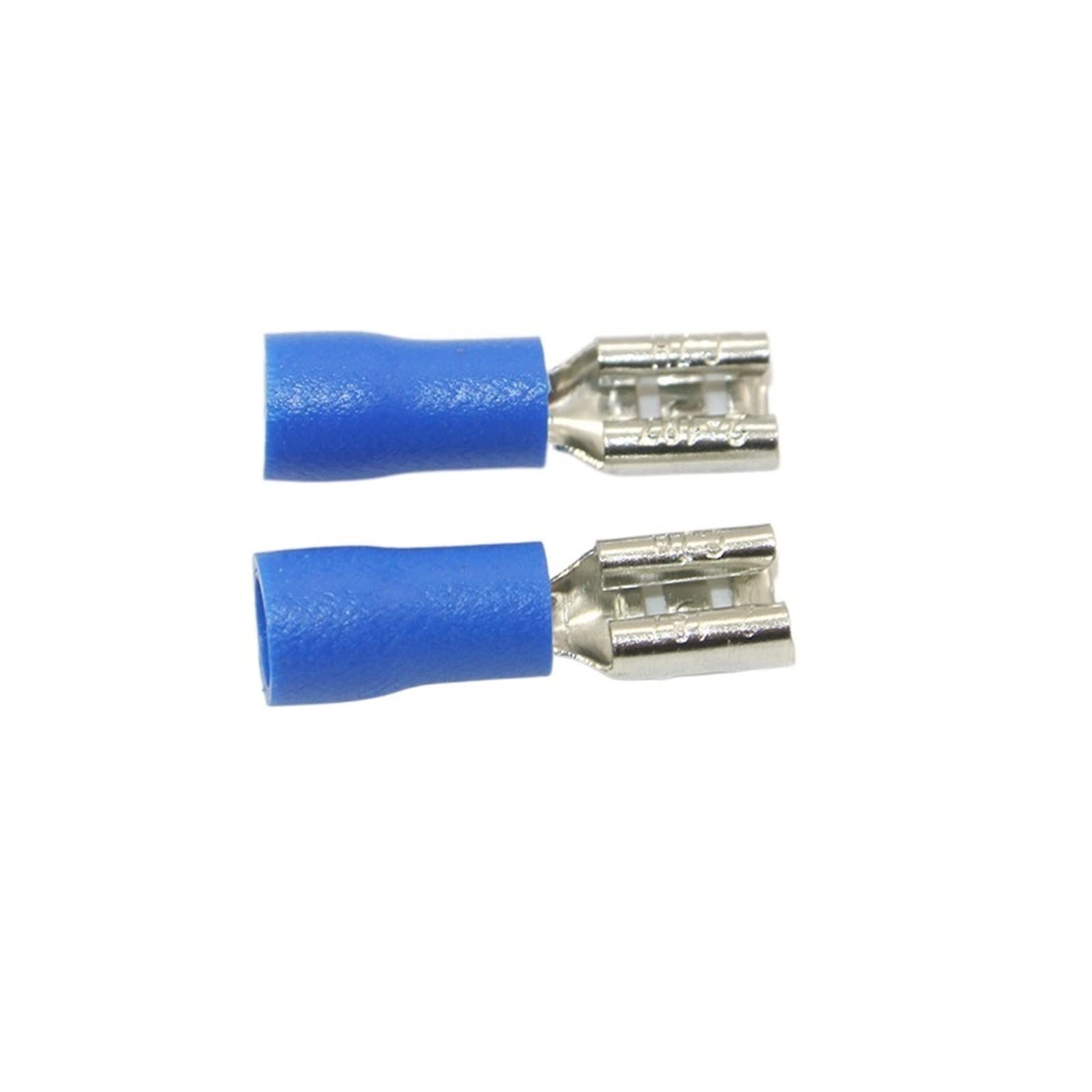 50pcs Female Red Blue Yellow 2.8mm 4.8mm 6.3mm Insulated Spade Wire Connector Electrical Crimp Terminal (Color : 4.8mm Blue Female)