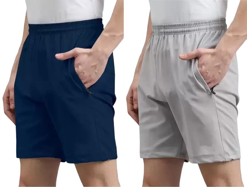 Image of Alfa Men Sports Gym Shorts with Pockets | Quick Dry fit Workout Shorts for Men Gym Yoga and Running - Combo Pack