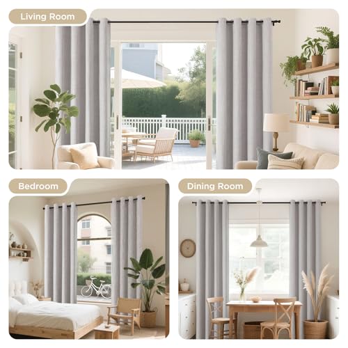 Image of Joydeco Blackout Curtains 96 Inches Long, Light Blocking Curtains for Bedroom 2 Panels with Grommets, Thermal Insulated, Noise Reducing Room Darkening Drapes Privacy Protection for Living Room Window