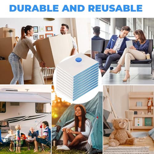 HMCEY 10 Stück Vakuumbeutel für Kleidung 30 x 40 CM,Vakuum Tasche für Bettdecken,Vacuum Bags for Clothing Travel,Vakuumierbeutel Staubsauger,Wiederverwendbare Aufbewahrungsbeutel für Bettwäsche