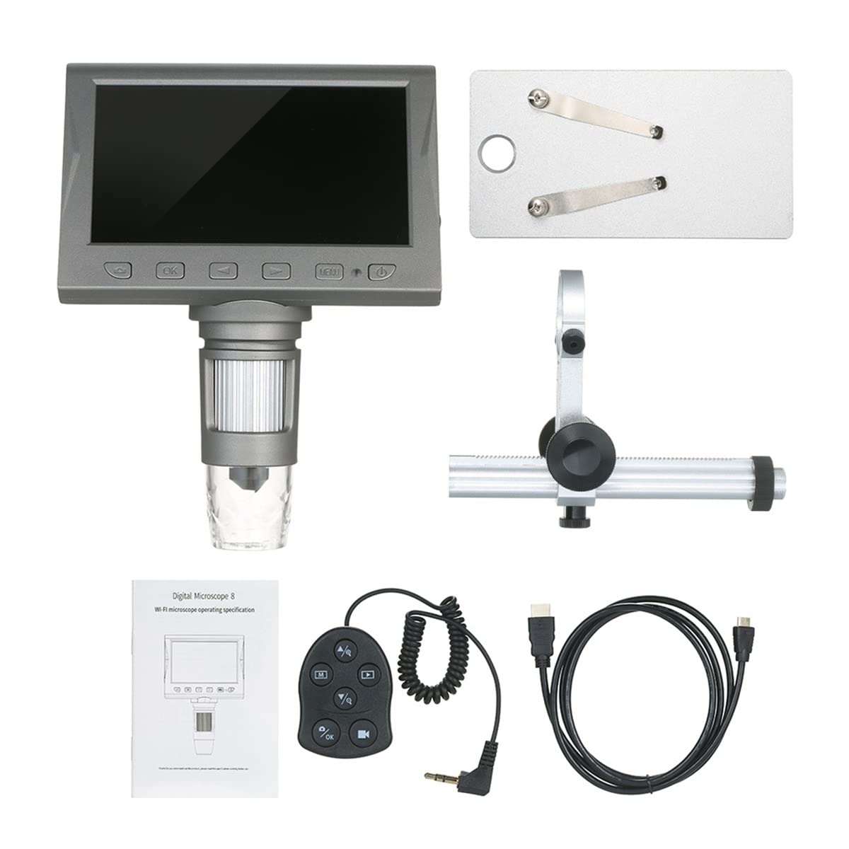 Microscope 4.5-inch LCD Digital Microscope Magnifier with Remote Control 1200X Magnification