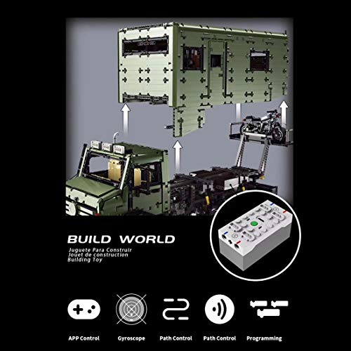 Onenineten Technik LKW Wohnmobil Bausteine, 2.4Ghz/APP RC Groß LKW Klemmbausteine Technik Bauset mit Fernbedienung und 9… – Bild 7