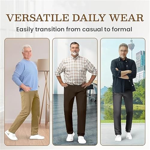 Caracomfy Mens Pants, Caracomfy Mens Stretch Slacks Glideactive - Men's Active Khaki Pants with Expandable Waistband4