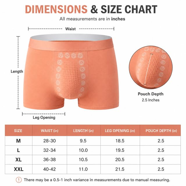 Image of Men's Mid-Rise Magnetic Boxer Briefs | Breathable Stretch Fabric with Energetic Massage Dots Underwear (Random Colors)