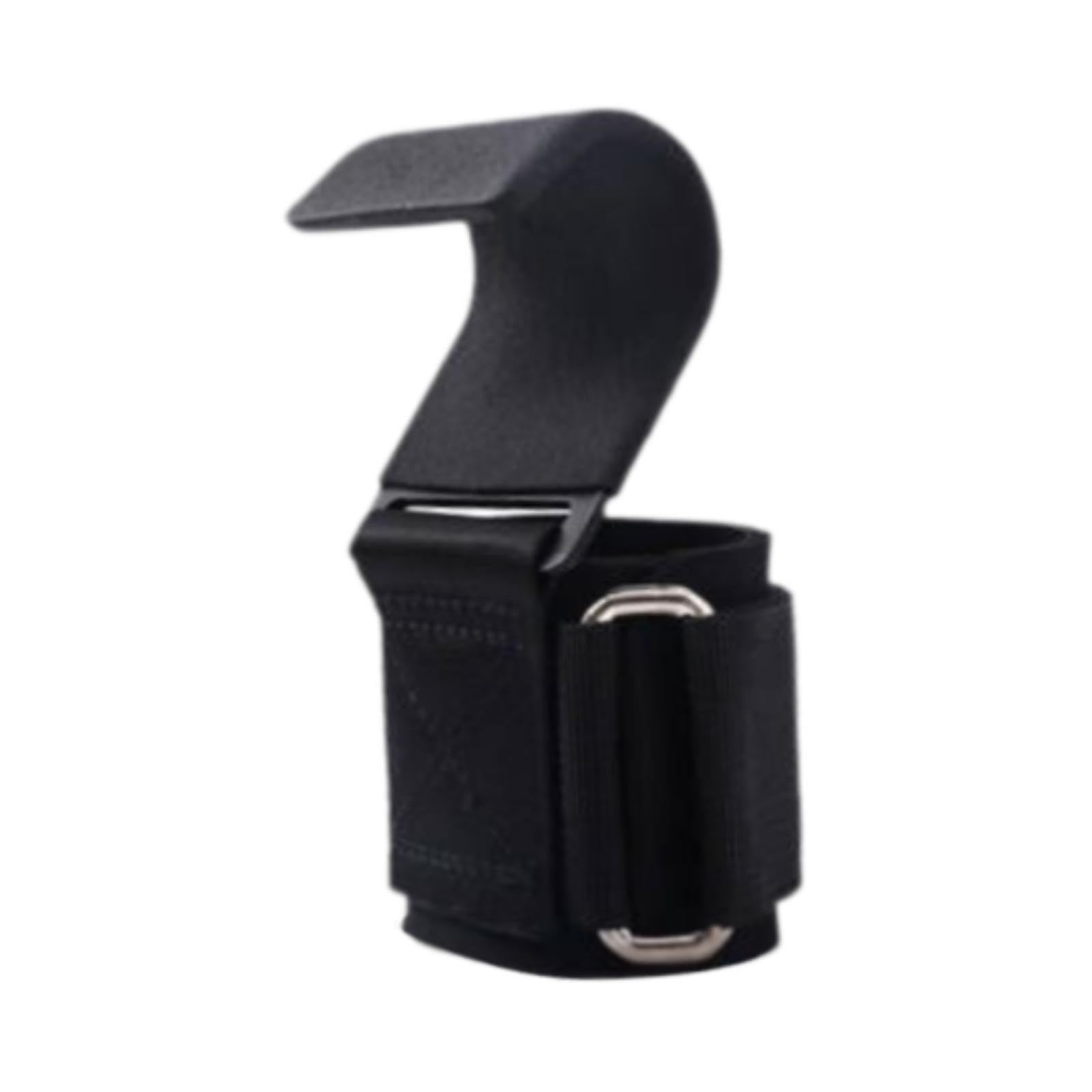 Menolana Fitness Weight Lifting Hook for Men Women Exercise Strength Training Thick Wrist Padding Weight Lifting Grip for Shrugs Rows, Black