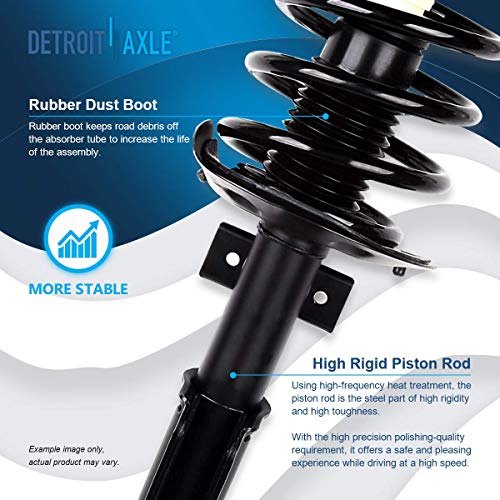 Image of Detroit Axle - FWD Struts Shocks for Chevy Uplander Terraza Relay Pontiac Montana [w /o Self Leveling Sus.] Complete 2 Front Struts with Coil Spring 2 Rear Shock Absorbers Replacement