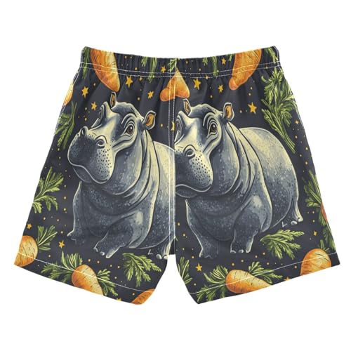 Boys Swim Trunks Size 8 Hippo Among Carrots Stars Kids Swimsuits Boys Swimming Trunks,M2
