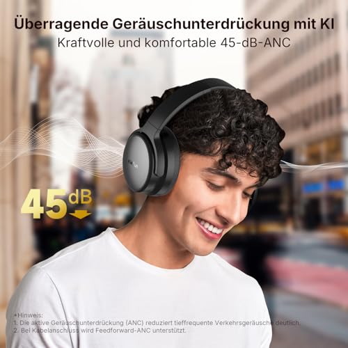 EarFun Tune Pro Over Ear Kopfhörer Kabellos mit Geräuschunterdrückung – Ansicht 3