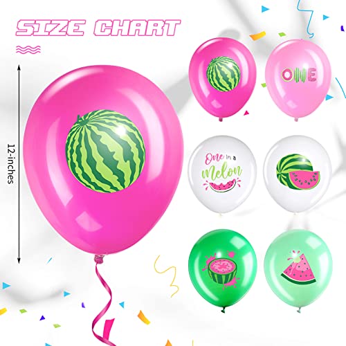 Zomiboo 36 Pcs Watermelon Party Balloons One Melon Birthday Party Watermelon Theme Decoration Summer Watermelon Theme Balloon Set 1st Birthday Decor for Party Supplies, 12 Inches - image 2