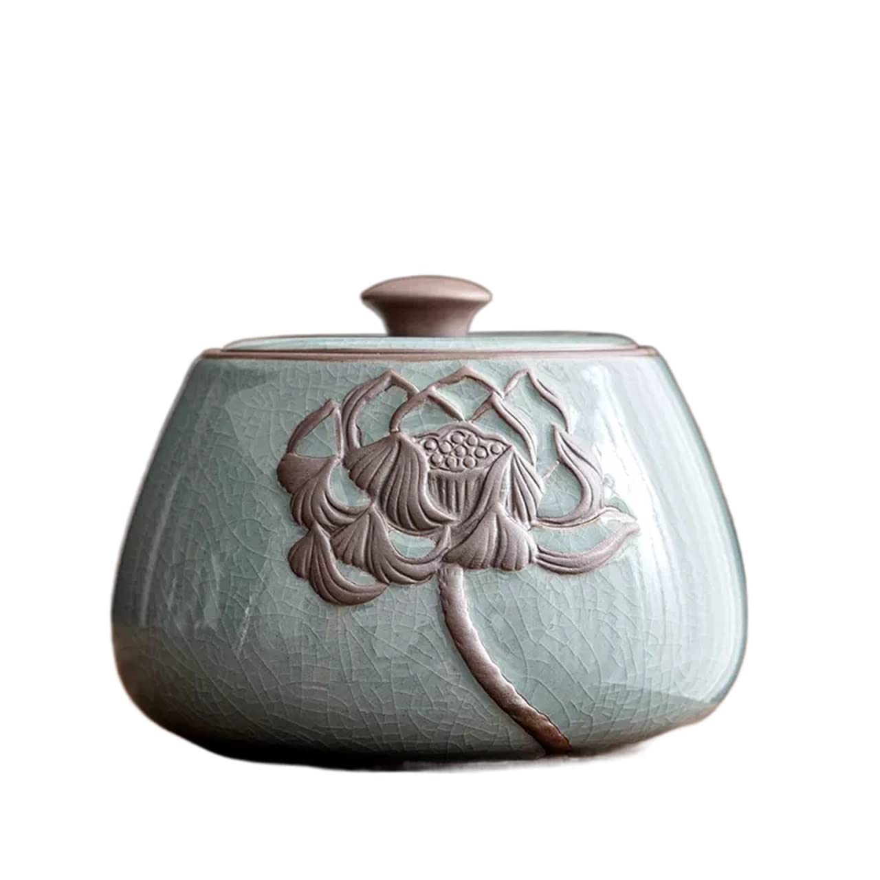Yqinqin83b Green-B Stroage Jar Ceramic Tea Storage Containers Can For Sugar Sugar(Green-B)