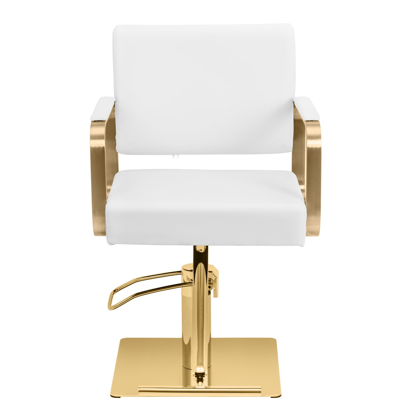 physa Poltrona da parrucchiere con poggiapiedi 50-66 cm, 200 kg Bianco, oro Poltrona da parrucchiere Sedia da parrucchiere Poltrone per parrucchieri