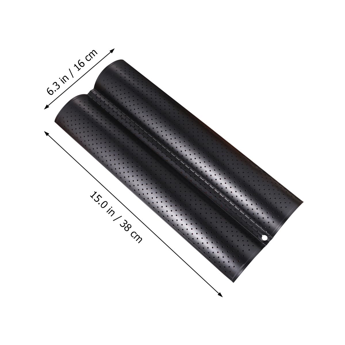 Plaque à Baguettes 2 Moules, Moule Pain Français Perforé et Antiadhésif, Gouttière de Cuisson Vague pour Mini Baguette Maison, Accessoire de Boulangerie Noir Tôle Acier