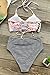 CUPSHE Women's This is Love High Waisted Lace Up Halter Bikini Set, Pink, Large