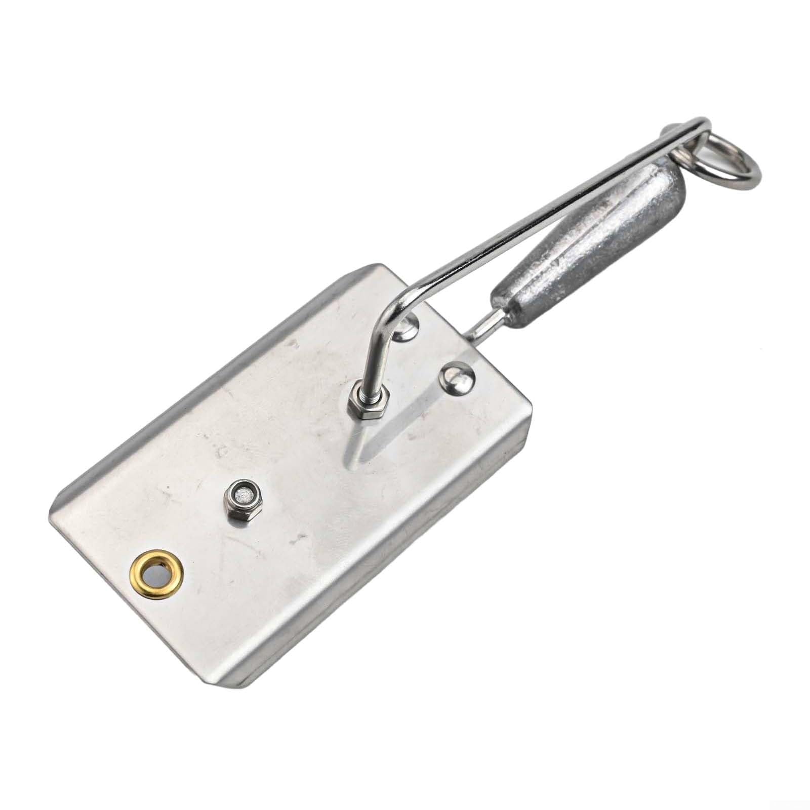Tabla de buceo para pesca y curricán, placa de buceo artificial de acero inoxidable, control de profundidad ajustable, ligero, portátil, plateado (2# 13 cm/86,8 g)