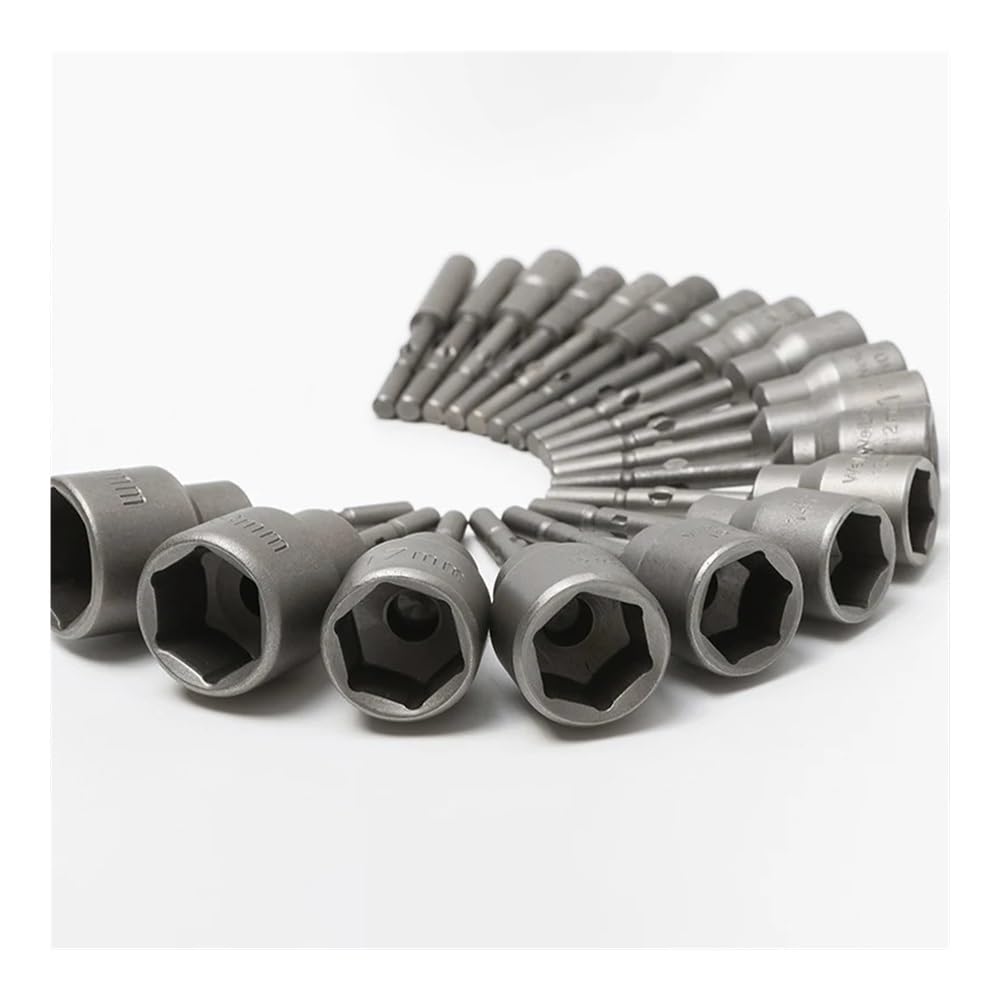 5Pcs 3mm-19mm Nonmagnetic Hex Nut Driver Socket 5mm Round Shank 801 Electric Impact Screwdriver Drill Bit Adapter(5PCS 5.5mm)