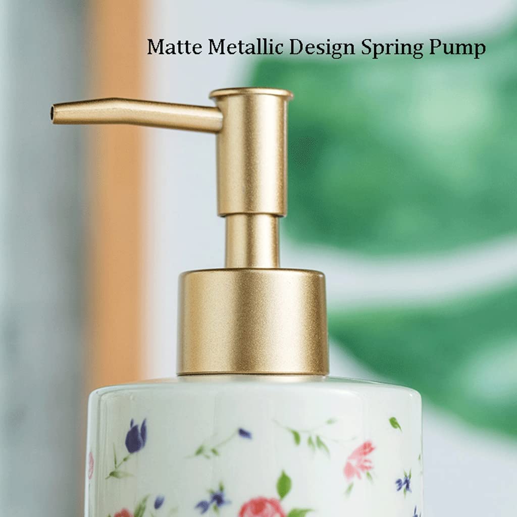 Distributore di Sapone da Cucina cilindrico per Piatti con Fondo in Metallo Opaco, distributore di lozione con Vassoio in Metallo, Pompa per Sapone da 320 ml/10,8 oz B 3