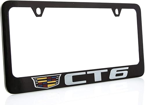 Cadillac CT6 Marco de matrícula de zinc con acabado negro brillante (2 agujeros)