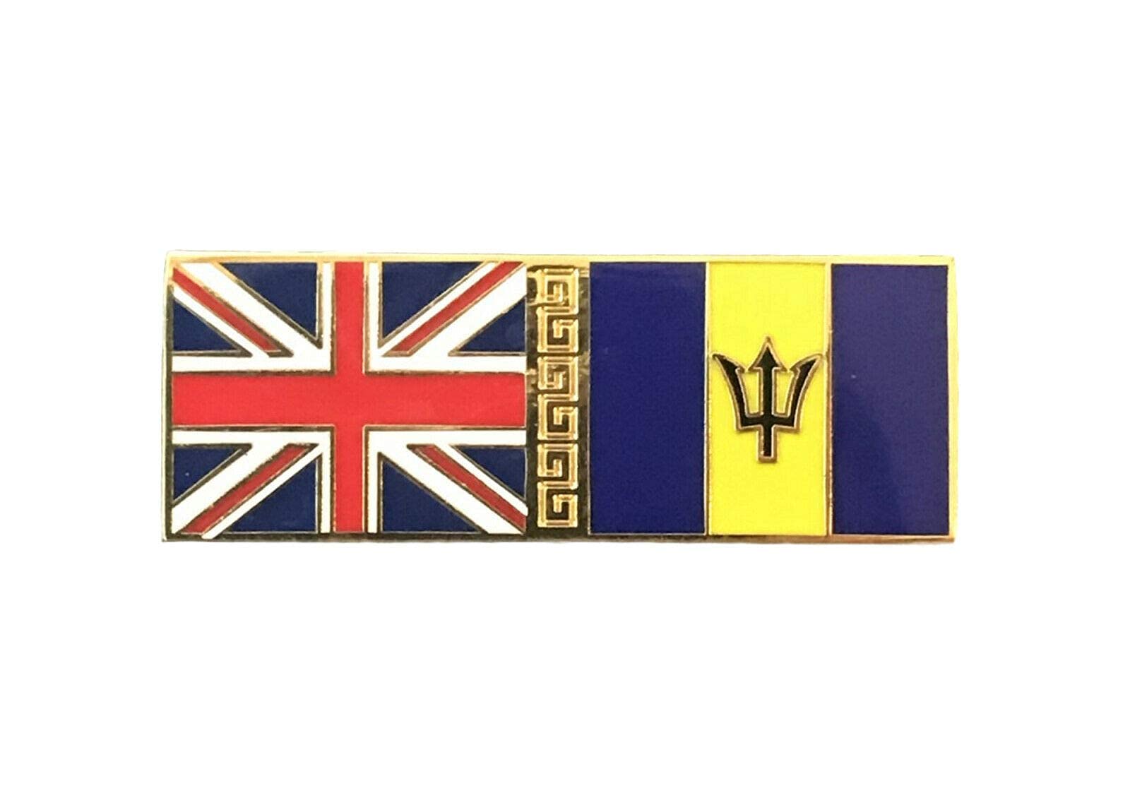 Smartbadge® GB Union Jack UK And Barbados Flags Enamel Lapel Pin Badge