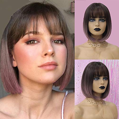 Perruque féminine cosplay coupe bob pour changer de tête facilement