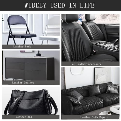 Image of Self-Adhesive Genuine Leather Repair Patch30x60cm for Sofa Repair Car Seats Jackets Durable Adhesive Sheet Waterproof for Couches Furniture Bags. (4, Black)