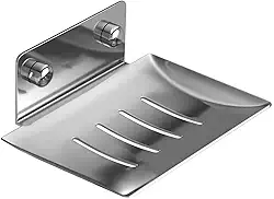 Saboneteira Luxo Banheiro Porta Sabonete Parede Aço Inox 304 Cor Prata - Brinovar