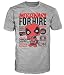Funko Men's Pop! T-Shirts Deadpool Hire, Gray, Large