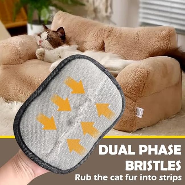 2ps pet hair removal tool, cute cat and dog electrostatic hair removal gloves, reusable electrostatic pet cat and dog hair removal beauty gloves, sofa brush tools, furniture, carpets, car seats (2)-t2RSzCEG