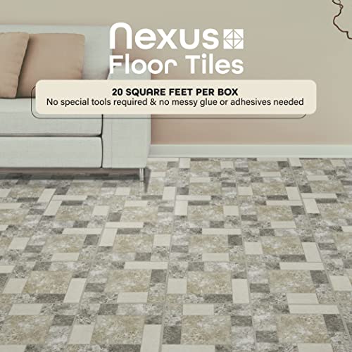 Achim Home Furnishings FTVGM32720 Nexus 12-Inch Vinyl Tile, Marble Blocks, 20-Pack, Ancient Beige Mosaic thumb #1
