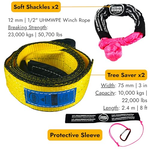 Image of DOWN UNDER OUTDOORS Heavy Duty Deer Drag, 4x4 Recovery Kit, 550 ft of 3 /8 inch
