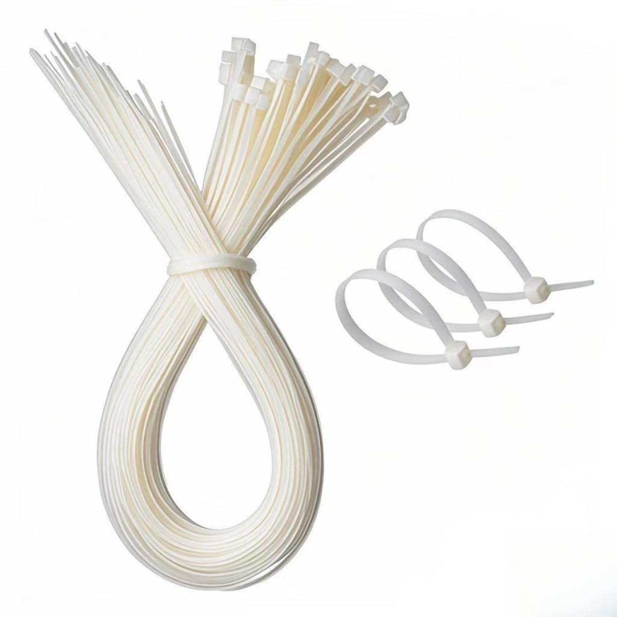 Fascette stringicavo resistenti, 0,9 x 121,9 cm, 10 fascette extra large con resistenza 79,4 kg, resistenti ai raggi UV, multiuso autobloccanti, per uso esterno (bianco)