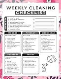 Weekly Cleaning Checklist: A Daily Household Cleaning Schedule and Checklist for adults, Spring Cleaning Checklist with Chores