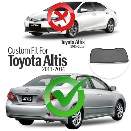 Image of Autofact Dicky Curtain for Altis 2011-2014 | Custom Fit Rear Windshield Sunshade | Foldable Mesh | Privacy & Cooling Car Accessory | Car Rear Sun Shade UV Block Easy Install Durable Black Mesh