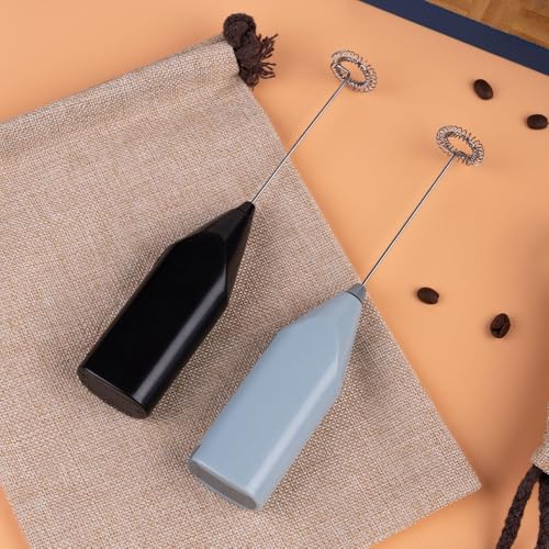 Image of Dutewo Hand Mixer Milk Frother for Coffee - Frother Handheld Foam Maker for Lattes, Electric Whisk Drink Mixer Mini Foamer for Cappuccino, Frappe, Matcha, Hot Chocolate (Light Gray)