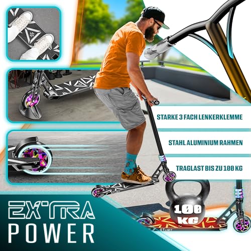 KESSER&reg; Stunt Scooter GT-Limit 360&deg; Lenkung Funscooter Stuntscooter mit St&auml;nder ABEC 9 Kugellagern, 110 mm PU R&auml;der, Kickscooter Tretroller Cityroller Trick Roller f&uuml;r Kinder Erwachsene,