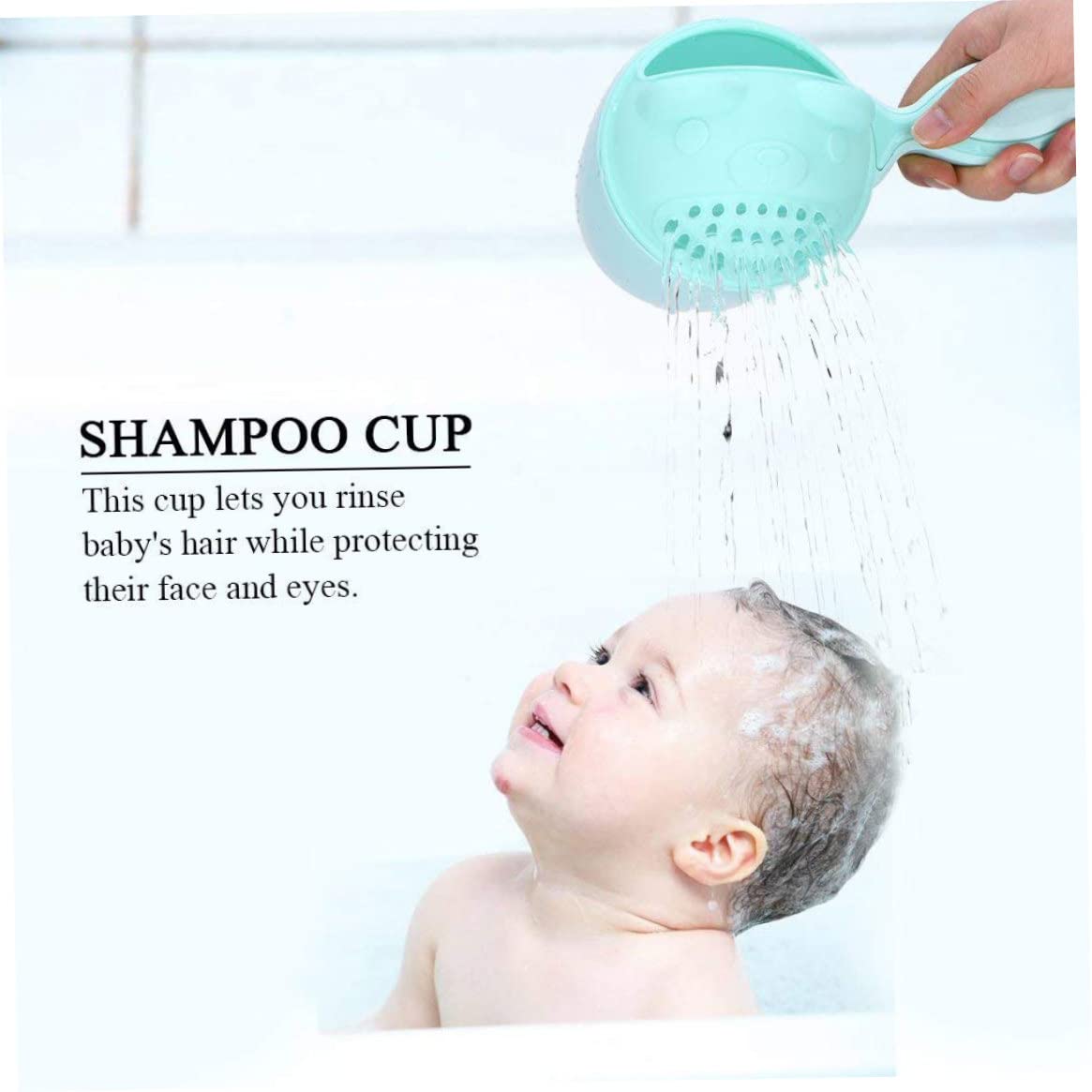 Copa de champú para bebés Lavado de la peluquería Jarra de bebé Jug Baby Shower Baño Copa Agua Batinero Bailer Copa de champú Jarra de baño para bebés 1 por ciento verde