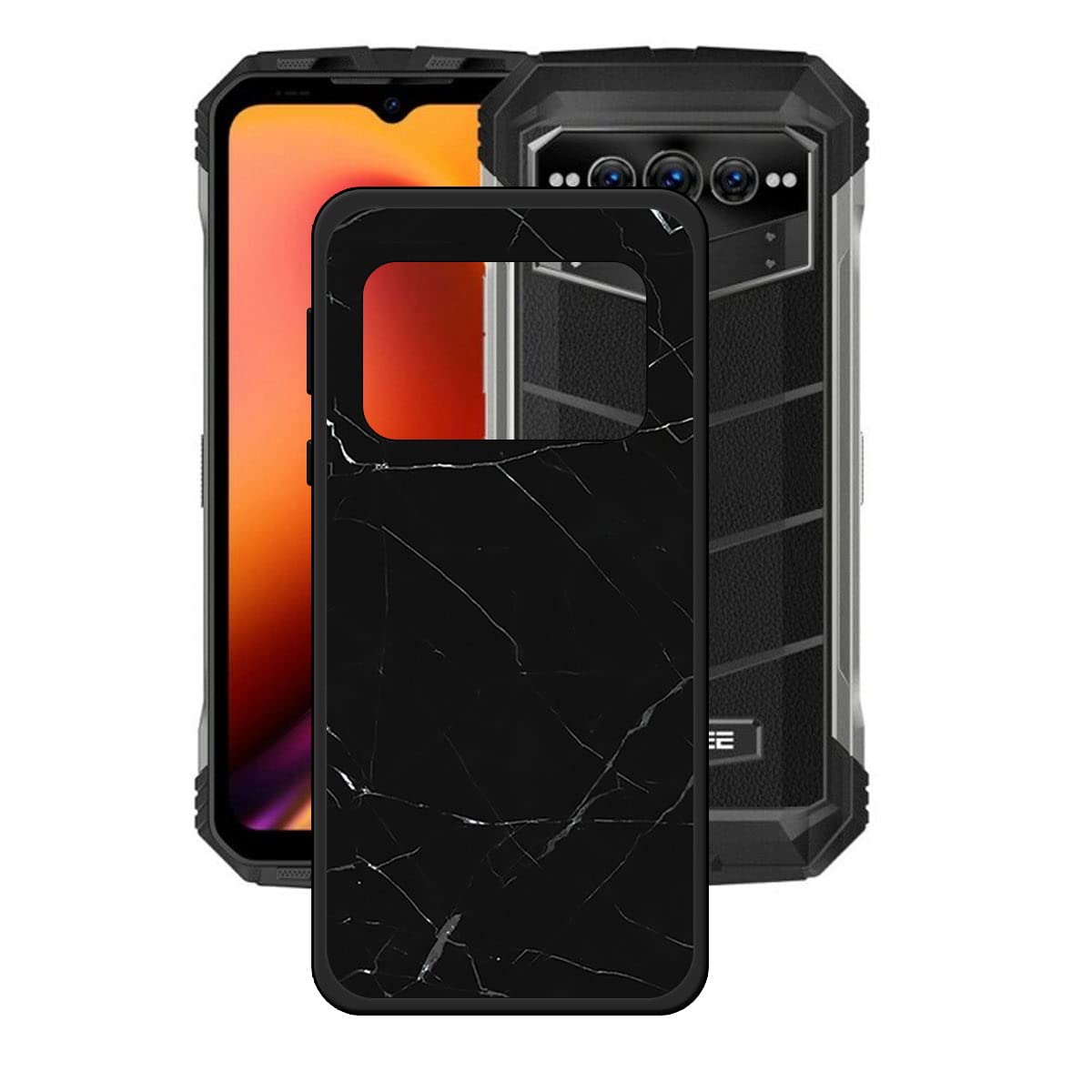 Custodia 2 In 1 Per Doogee V Max Pro: Cover In TPU Morbida + Pellicola In Vetro Temperato 9H, Nero - 4