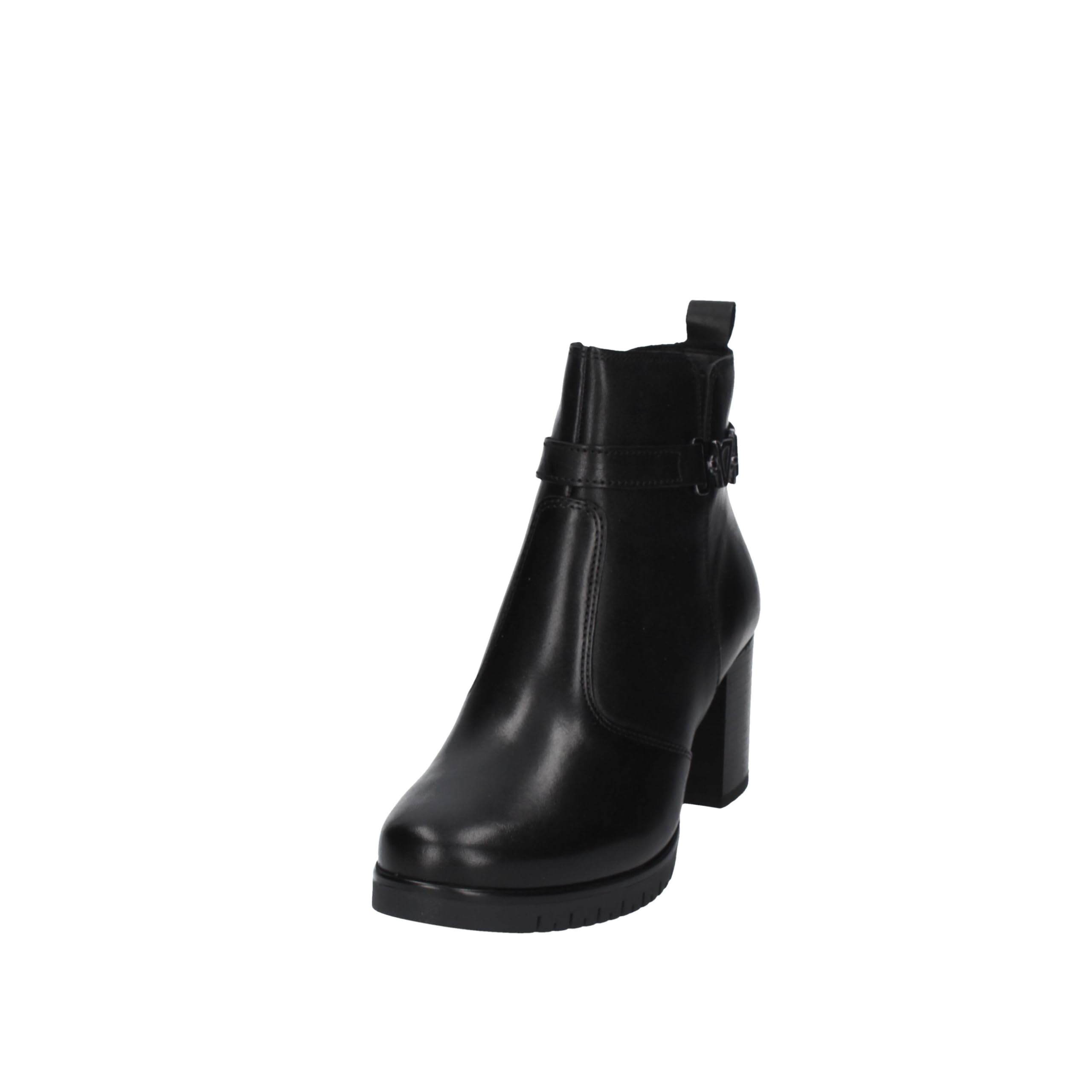 Valleverde Stivaletti Donna 47661 in Pelle Nero Modello Casual. Una Calzatura Comoda Adatta per Tutte Le Occasioni. Autunno Inverno