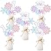 JOYMEMO 24 Pieces Snowflake 1st Birthday Centerpiece Sticks, Winter Onederland First Birthday Party Decorations Snowflake Table Toppers, One Year Old Girl Birthday Party Supplies
